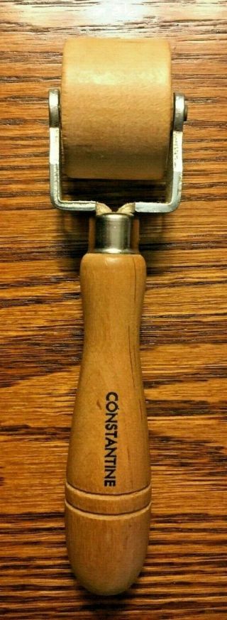 Constantine Veneer Roller Tool,  1 1/8” Roller,  6.  5 " Long,  Vintage