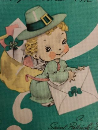 Vtg Rust Craft Greeting Card Leprechaun Secret Pal Saint Patrick 