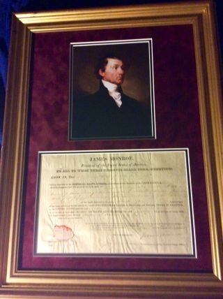 James Monroe Personally Signed Document While President