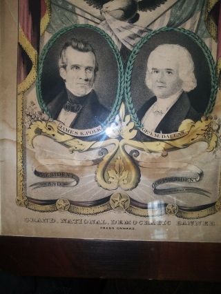 Polk And Dallas: Grand National Democratic Banner Currier Campaign Print