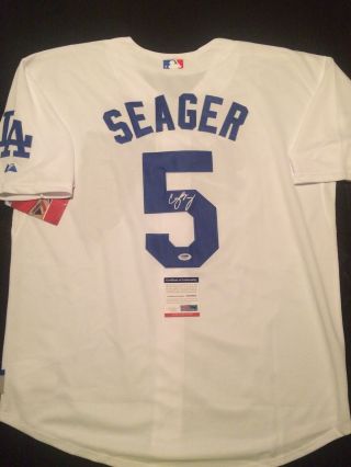 Corey Seager Hand Signed Los Angeles Dodgers Jersey Psa Dna Baseball Mlb