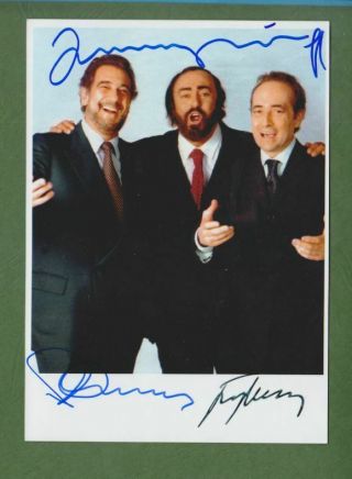 Three Tenors Signed Photo Placido Domingo,  Jose Carreras,  Luciano Pavarotti