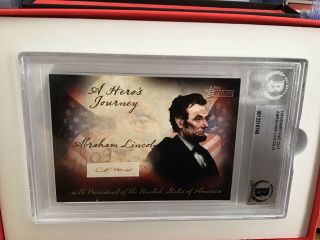 President Abraham Lincoln Cut Handwriting Auto Signed Beckett Authenticated