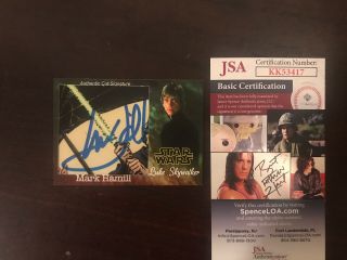Jsa Mark Hamill Luke Skywalker Card Star Wars Signed Custom Auto Rare Last Jedi