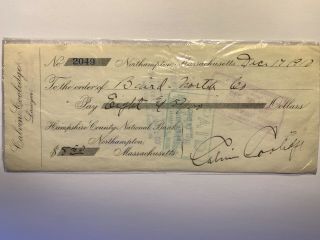 1910 President Calvin Coolidge Signed Autographed Check