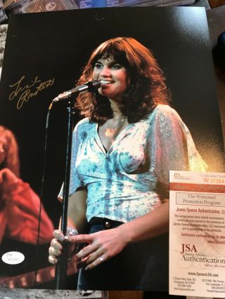 Linda Ronstadt Auto Jsa Witness Signed Autograph 11x14 James Spence At Mic.