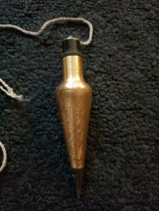 Vintage 4 Inch Brass Plum Bob With Steel Tip