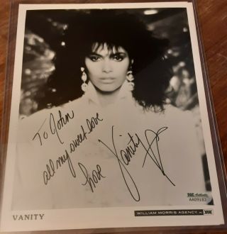 Vanity - Denise Matthews Autographed Promotional Picture Sgc Authenticated Rare