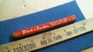 Black And Decker Carpenter Pencil Advertising Vintage Old