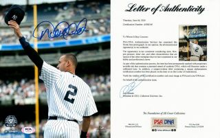 York Yankees Derek Jeter Signed 8x10 Photo Psa/dna