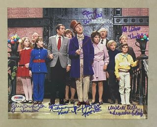 Willy Wonka & The Chocolate Factory Gene Wilder Cast Signed 8x10 Photo Psa/dna