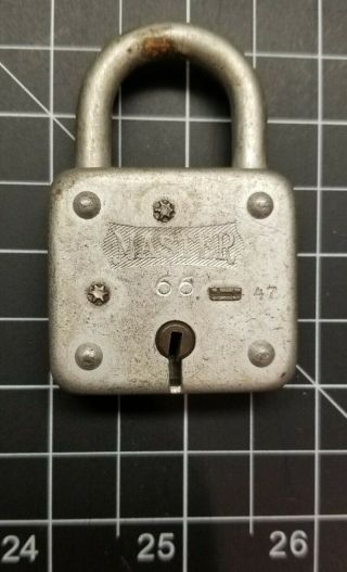 Vintage Master Lock 66 Padlock Needs Key