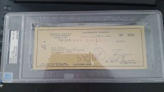 Errol Flynn Psa/dna Slabbed Hand Signed Auto Autograph Personal Check Psa 8