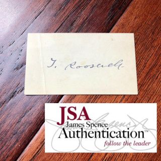 Theodore Roosevelt Jsa Loa Hand Signed Vice Presidents Card Autograph