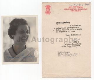 Indira Gandhi - Only Female Prime Minister Of India - Signed 2x3 Photograph