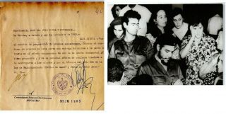 Set Signed By Ernesto Che Guevara Document 1963 One Photo Cuban Revolution Fidel