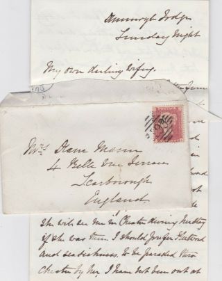 1861 May 6 Qv Dungannon Dunmoyle Lodge Letter To Wifey With A 1d Penny Red Stamp