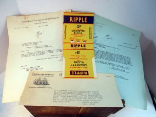 P.  Lorillard Tobacco Ripple Cigarette Label International Label Co Ephemera 1937