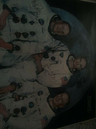 Neil Armstrong Buzz Aldrin Michael Collins Hand - Signed Apollo 11 Nasa Photograph