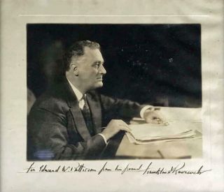 Franklin D Roosevelt Signed Autographed 10x13 Photograph Beckett Bas