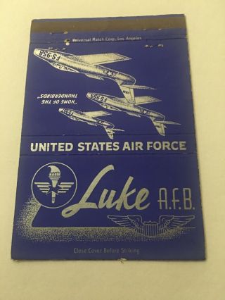 Vintage Matchbook Cover Matchcover Us Luke Air Force Base