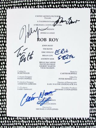Film Press Booklet Hand Signed By 5 Actors John Hurt,  Liam Neeson,  J.  Lange,  2