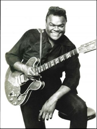 Freddie King With His Gibson Es - 345 Guitar Classic B/w Pin - Up Photo Print