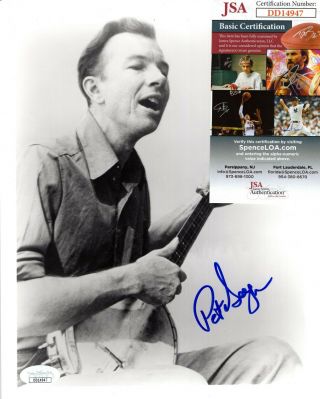 Pete Seeger American Folk Music Singer Hand Signed Autograph 8x10 Photo Jsa
