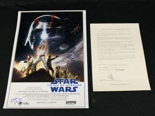 Star Wars Rise Of Skywalker Cast Signed Poster Daisy Ridley,  John Boyega,  W/coa