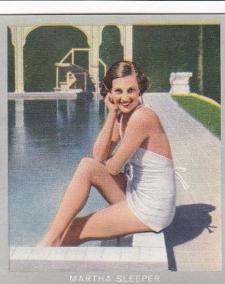 Martha Sleeper - Monopol Hollywood " Film Artist " Pin - Up/cheesecake 1937 Cig Card