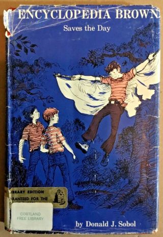 Encyclopedia Brown Saves The Day Vintage Hardcover Donald Sobel Ex - Library Book