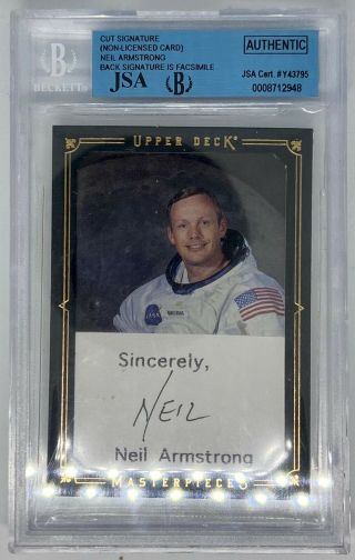 Neil Armstrong Autographed Signed Cut Signature Jsa Upper Deck Bgs Authenticated