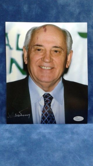 Mikhail Gorbachev Autographed 8x10 Color Photo Former Ussr President Jsa