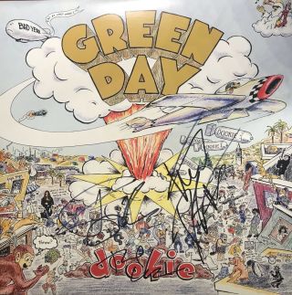 Green Day Signed Album Billie Joe Autographed Vinyl Tre Cool Mike Dirnt Dookie
