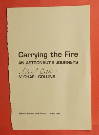 2009 Astronaut Michael Collins Signed Book Page