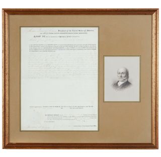 President John Quincy Adams 1827 Signed Land Grant