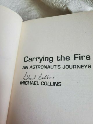 Michael Collins Autographed Book Carrying The Fire