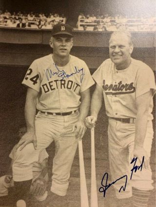 Gerald Ford / Mickey Stanley Dual Signed 11 X 14 Photo Jsa Loa