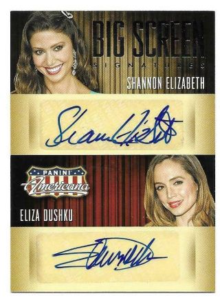 Eliza Dushku & Shannon Elizabeth 2015 Americana Dual Autograph Auto 
