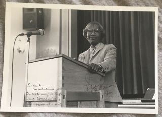 Shirley Chisholm Hand Signed Autographed 5 X 7 Photo With Written Message W/coa
