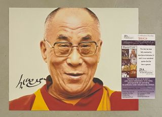 Dalai Lama Signed Autograph Auto Color 8x10 Photo Jsa