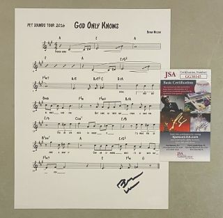 Brian Wilson The Beach Boys Signed Autograph " God Only Knows " Sheet Music Jsa