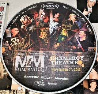Slayer Anthrax Pantera Signed Drumhead Rare Proof 2012 Mr Big Phil Anselmo Metal