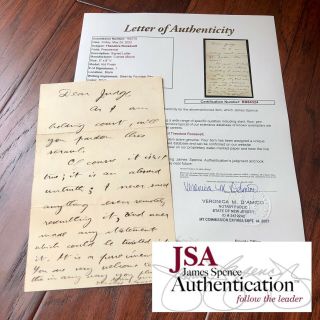 Theodore Roosevelt Bas Psa Autograph Letter Signed Denying Quote