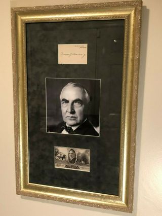 President Warren Harding Signed Autographed White House Executive Card
