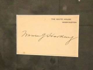 President Warren Harding Signed Autographed White House Executive Card 2