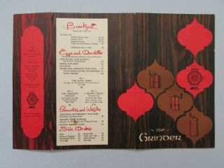 Vintage C.  1960s Huntington Park California Restaurant Menu " The Grinder "