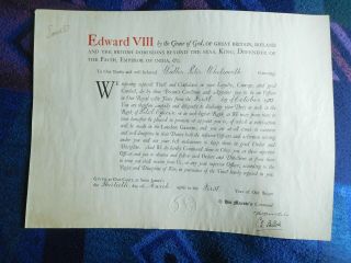 King Edward Viii - Wonderful Rare Document Signed As King