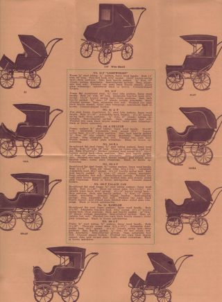 Baby Stroller Vintage Advertising Brochure Aj King Nottingham Oh Fulton Go - Carts