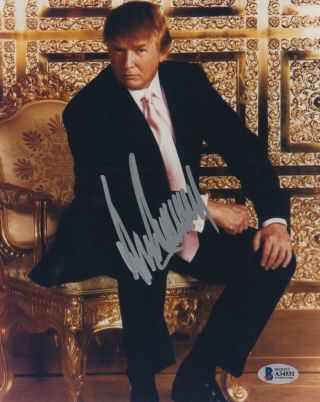 45 President Donald Trump Potus Signed 8x10 Photo 1 Usa Beckett Loa